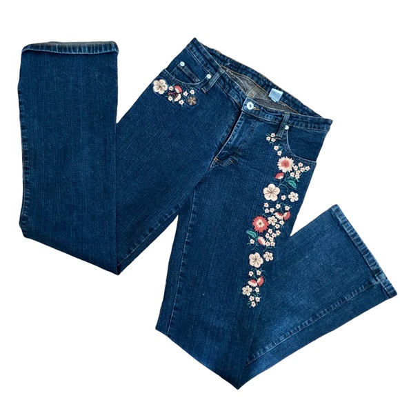 Cute Embroidered Denim Jeans - Hecho in Mexico Sz 32-9 - Picture 2 of 7